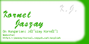 kornel jaszay business card